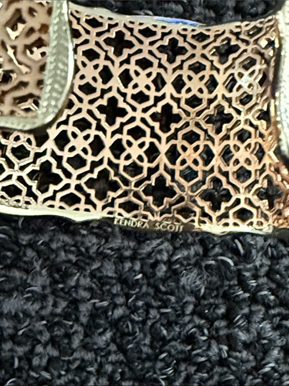 Kendra Scott Gold Laser-Cut Wristlet Clutch
